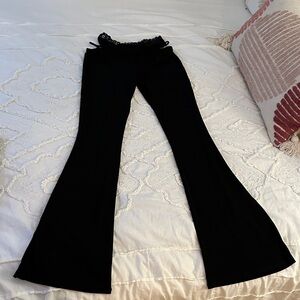 Fashion Nova Black Flare Pants with Lace Waist